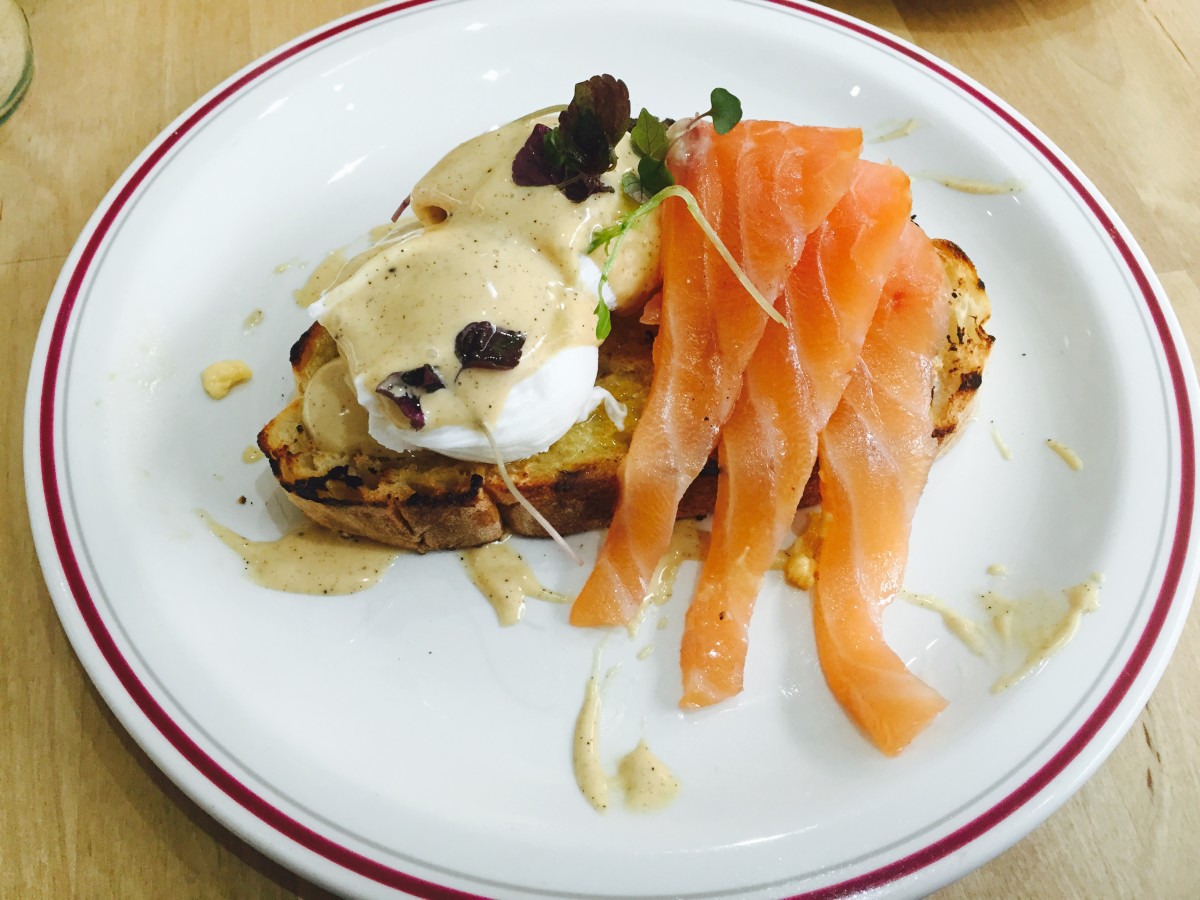 Salmon and poached eggs - delicious! Local London Sites