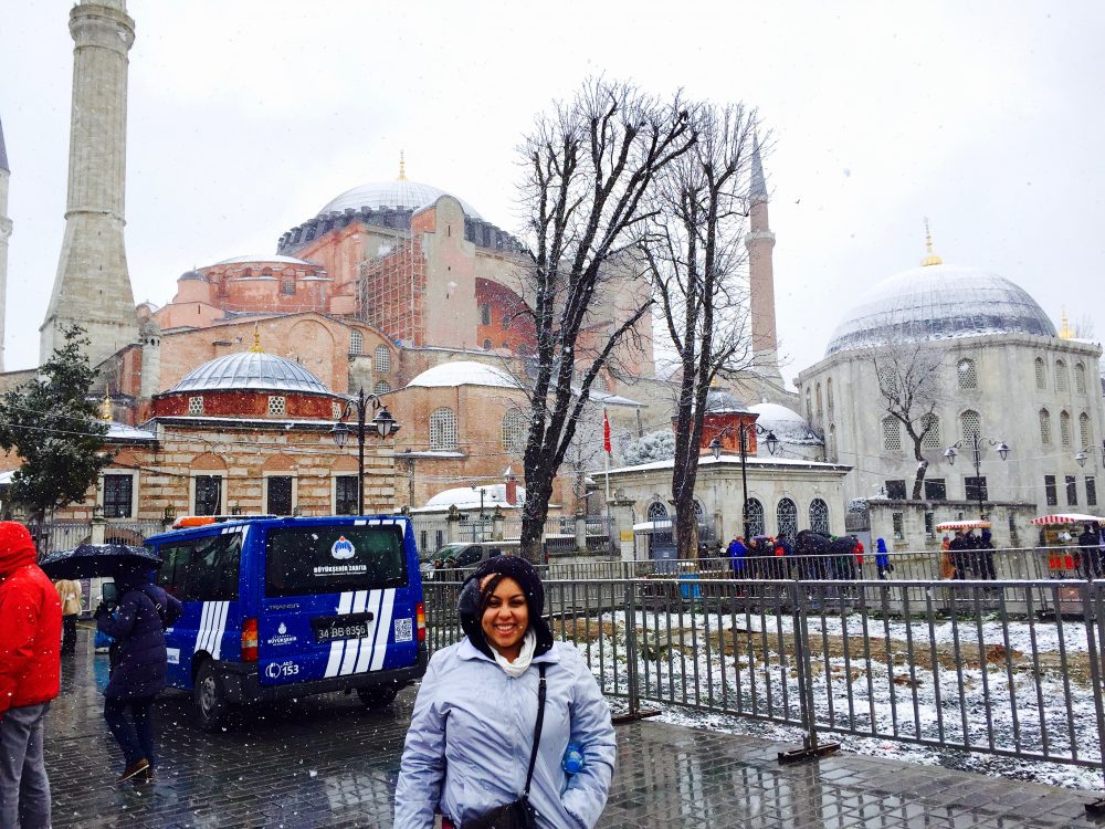 Outside of Hagia Sofia in Istanbul - Places to Visit in Istanbul in Winter | https://passportandplates.com