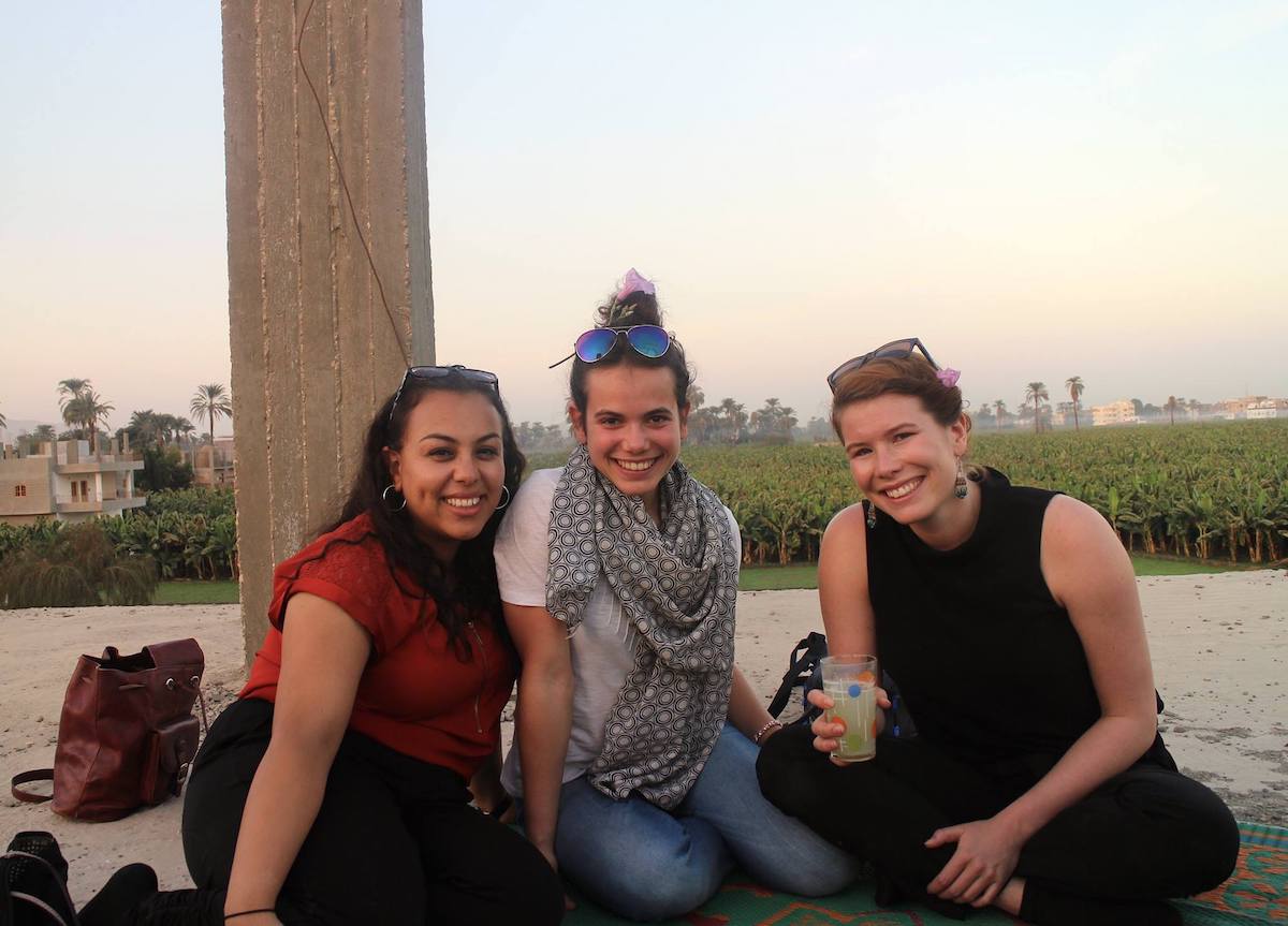 Me, Fanni, and Johanna in Luxor, Egypt